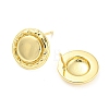 Rack Plating Brass Flat Round Stud Earrings for Women EJEW-F326-27G-2