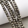 Natural Gold Pyrite/Golden Pyrite Beads Strands G-G458-G01-5x5mm-1