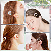 8Pcs 4 Style Flower Plastic & Alloy Rhinestone Hair Pin PHAR-CP0001-07-6