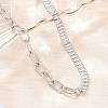 304 Stainless Steel Pave Clear Cubic Zirconia Tennis Chain Paperclip Chain Necklaces with OT Clasps NJEW-D326-02P-2