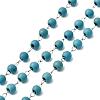 Handmade Synthetic Turquoise Beads & 316 Stainless Steel Round Link Chains CHS-L033-09P-1