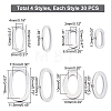 120Pcs 4 Style 304 Stainless Steel Linking Rings STAS-DC0004-29-4