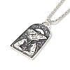 Enamel Arch with Moth Tag Pendant Necklace NJEW-G056-10AS-1