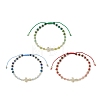 Dyed Natural Malaysia Jade Rondelle Beaded Braided Bead Bracelets BJEW-JB13395-2