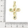 Real 18K Gold Plated Brass Micro Pave Random Color Cubic Zirconia Pendants KK-A209-07A-G-3