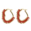 Glass Seed Hoop Earrings for Women EJEW-MZ00797-01-3