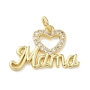 Mother's Day Brass Micro Pave Clear Cubic Zirconia Pendants KK-T085-16B-G-1