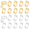 20Pcs 2 Colors Adjustable Brass Finger Rings Setting for Hanging Pendant KK-BBC0027-80-1