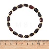 Natural Amber Cuboid Beads Stretch Bracelets for Women Men BJEW-JB13639-02-4