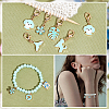 Alloy Enamel Dog & Whale Tail & Leaf & Sakura Flower & Clothes Pendant Locking Stitch Markers HJEW-AB00044-5