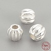 925 Sterling Silver Corrugated Beads STER-S002-14-5mm-3