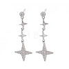 Star Long Dangle Stud Earrings EJEW-S199-24P-NF-1