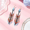 Handmade Glass Seed Beads Arrow Dangle Earrings EJEW-MZ00539-03-1