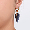 Heart Gemstone Dangle Hoop Earring for Women EJEW-JE05101-3