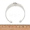 Oval Natural Paua Shell Brass Hollow Floral Cuff Bangles for Women BJEW-JB14503-02-5