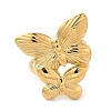 Butterfly 304 Stainless Steel Open Cuff Rings for Women RJEW-S415-05G-3