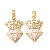 Brass Micro Pave Clear Cubic Zirconia Pendants CU-CBAF77A-01G-1