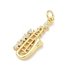 Brass Micro Pave Clear Cubic Zirconia Pendants KK-D289-01G-15-3