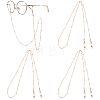 3Pcs Iron Curb Chain with Plastic Pearl Heart Bead Eyeglasses Chains AJEW-CN0007-84-1