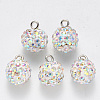 Polymer Clay Rhinestone Charms RB-N051-07K-1