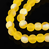 Frosted Transparent Glass Beads Strands GLAA-T032-T6mm-MBB11-3