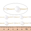 304 Stainless Steel & ABS Plastic Pearl Round & Shell Shape Bead Cable Chains CHS-G048-04G-2