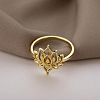 Hollow Out Lotus Brass Finger Rings FS-WG83FEB-05-1