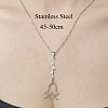201 Stainless Steel Hollow Flower Pendant Necklace NJEW-OY001-53-3
