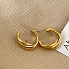304 Stainless Steel Twists Half Hoop Earrings KE6897-1-1