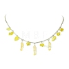 3Pcs 3 Styles Natural Rose Quartz & Natural Olive Jade & Natural Aquamarine Chip Bib Pendant Necklaces NJEW-TA00167-3