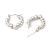 304 Stainless Steel Chunky Teardrop Hoop Earrings for Women EJEW-K242-04P-2
