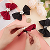   2 Pairs 2 Colors Cloth Bowknot Bridal Shoe Decoration with Plastic Imitation Pearl AJEW-PH0018-04-3