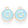 Golden Plated Alloy Enamel Charms ENAM-S118-04G-1