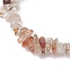Natural Black Gold Rutilated Quartz Chip Beaded Stretch Bracelets for Children BJEW-JB11891-3