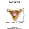 304 Stainless Steel Pave Cubic Zirconia Pendants STAS-OY010-81G-2