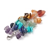 Chakra Natural & Synthetic Mixed Gemstone Chip Beaded Pendant Decorations HJEW-JM01235-02-3