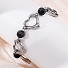 201 Stainless Steel Heart Link Chain Bracelets BJEW-B078-177P-01-4