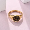 Round Natural Tiger Eye Chips Finger Rings RJEW-D303-03G-04-3