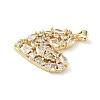 Brass Micro Pave Clear Cubic Zirconia Pendants KK-B141-03G-02-2