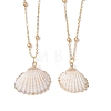 4Pcs 4 Styles Electroplate Natural Shell Pendant Necklaces NJEW-JN05180-01-4