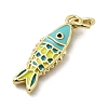 Brass Enamel Pendants X1-KK-A266-39G-04-2