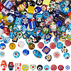 150Pcs 10 Styles Handmade Millefiori Lampwork Beads LAMP-PA0001-81-1