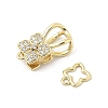 Brass Micro Pave Clear Cubic Zirconia Interlocking Clasps KK-U059-16G-2