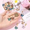 20Pcs 5 Colors Butterfly Alloy Enamel & Glass Pearl Pendant Decorations HJEW-YW00563-3
