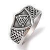 Viking 304 Stainless Steel Valknut Rings RJEW-U005-17C-AS-1