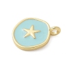 Brass Enamel Pendants KK-P293-11G-03-2