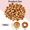 120Pcs Pinewood Large Hole European Beads WOOD-OC0003-81B-2
