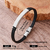Vintage 304 Stainless Steel Imitation Leather Bracelets for Men QX2035-7-1