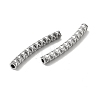 Non-Tarnish Textured 304 Stainless Steel Tube Beads LS-STAS-P319-41P-3