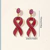 Awareness Ribbon Alloy Rhinestone Dangle Stud Earrings FS-WGFB19B-01-2